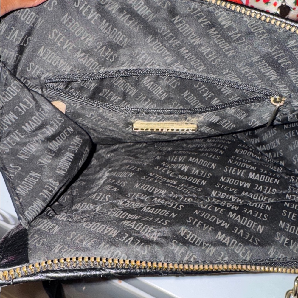 Steve Madden Black and Gold Clutch
